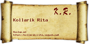 Kollarik Rita névjegykártya
