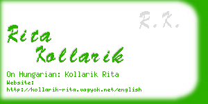 rita kollarik business card